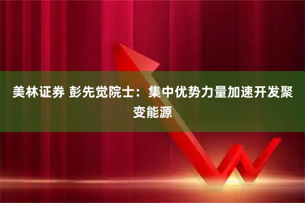 美林证券 彭先觉院士：集中优势力量加速开发聚变能源