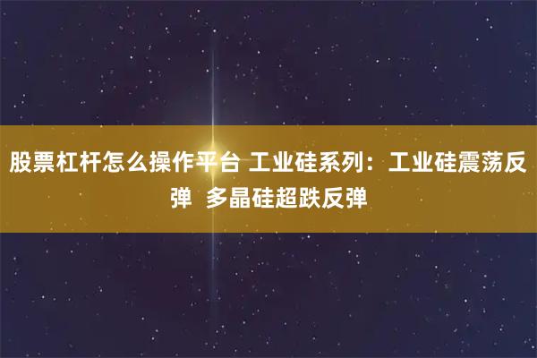 股票杠杆怎么操作平台 工业硅系列：工业硅震荡反弹  多晶硅超跌反弹